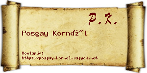 Posgay Kornél névjegykártya