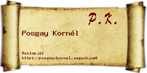 Posgay Kornél névjegykártya